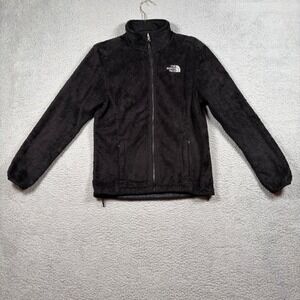 The North Face Osito Fleece Jacket Black Zip Pockets Women's S Fuzzy Outdoors